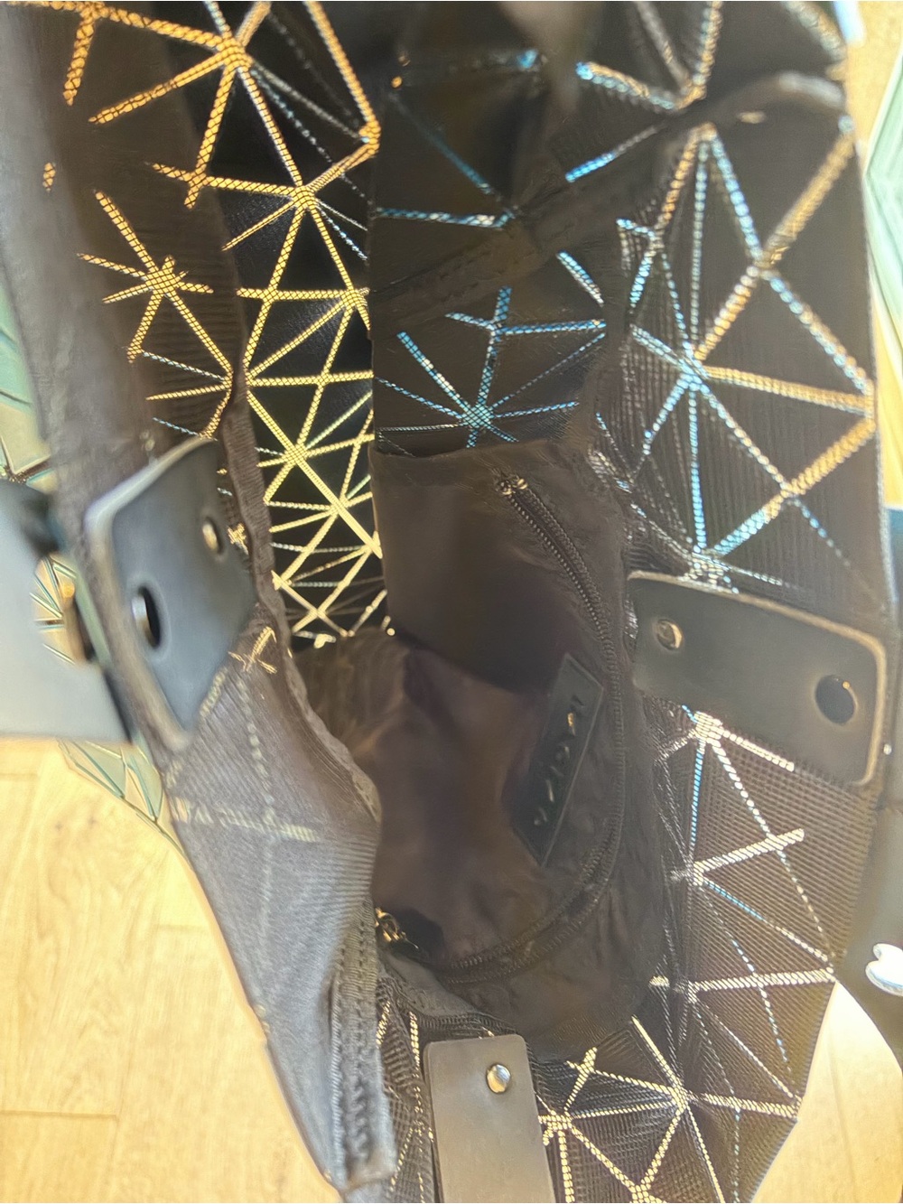 Issey Miyake Bao Bao Metallic Teal Geometric Tote - Picture 7 of 10